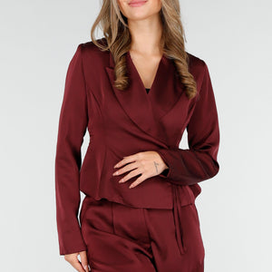 OP=OP.03.R Bordeauxrode Wrap Blazer