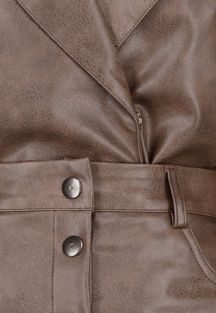 OP=OP.AV.09 Bruine Lederlook Two Piece