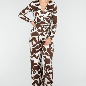 NEW030925 Bruine Stretch Jumpsuit