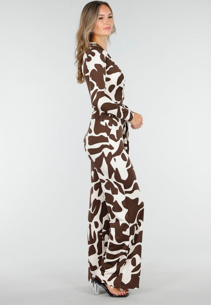 NEW030925 Bruine Stretch Jumpsuit