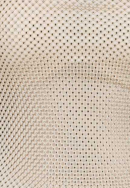 OP=OP.AV.12 Champagne Jurk met Strass