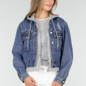 OP=OP.AV.09 Denim Jas met Capuchon