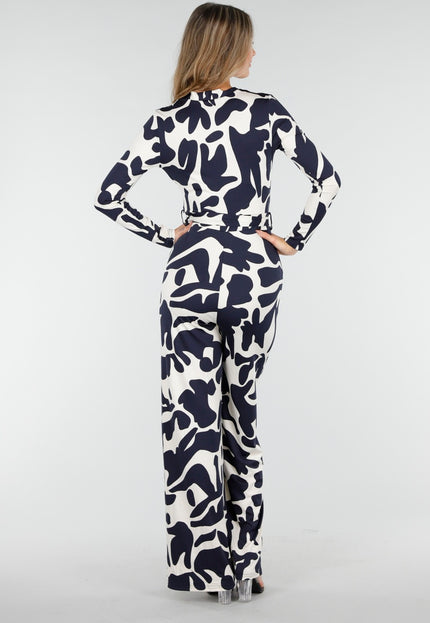 NEW030925 Donkerblauwe Stretch Jumpsuit