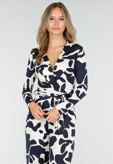 NEW030925 Donkerblauwe Stretch Jumpsuit