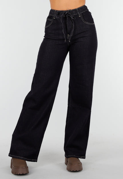 Redial Jeans Donkere Stretch Jeans met Strikkoord