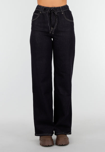 Redial Jeans Donkere Stretch Jeans met Strikkoord