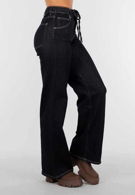 Redial Jeans Donkere Stretch Jeans met Strikkoord