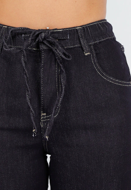 Redial Jeans Donkere Stretch Jeans met Strikkoord