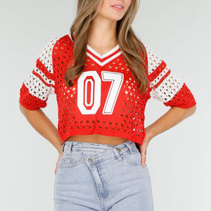 OP=OP.AV.09 Gehaakte Jersey Crop Top