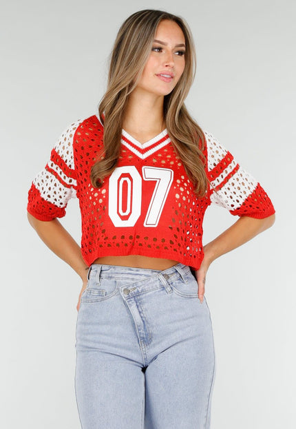OP=OP.AV.09 Gehaakte Jersey Crop Top