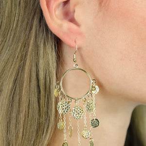 NEW030925 Gouden Oorbellen met Bedels