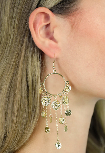 NEW030925 Gouden Oorbellen met Bedels