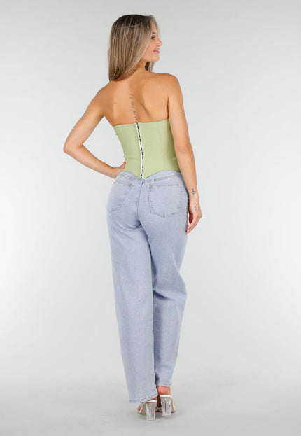 OP=OP.AV.09 Groen Strapless Korset