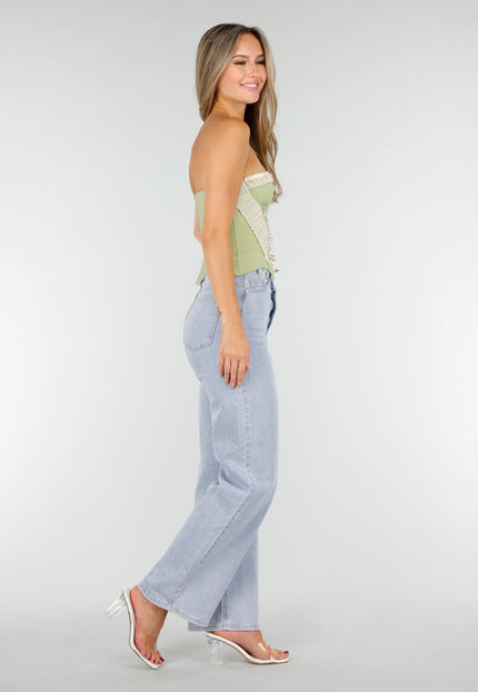 OP=OP.AV.09 Groen Strapless Korset