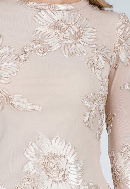 NEW030925 Lange Stretch Jurk met Bloemen