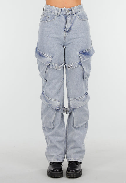 OP=OP.49.NL Lichtblauwe Cargo Jeans