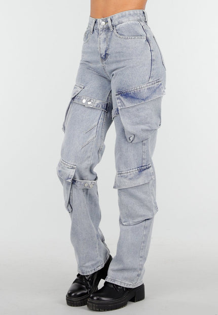OP=OP.49.NL Lichtblauwe Cargo Jeans