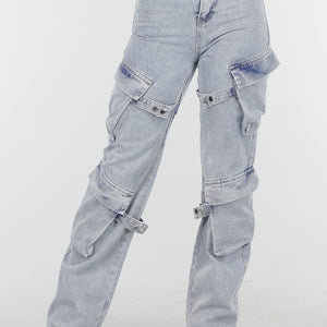 OP=OP.49.NL Lichtblauwe Cargo Jeans