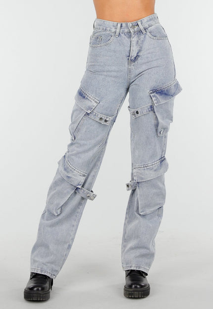OP=OP.49.NL Lichtblauwe Cargo Jeans
