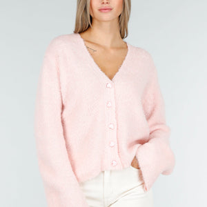 NEW030925 Lichtroze Vest met Hartknopen