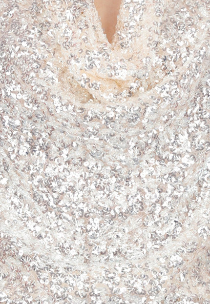 NEW030925 Pailletten Haltertop Champagne