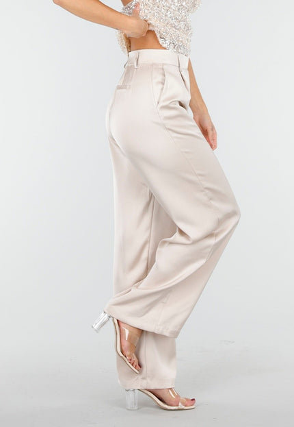 NEW030925 Satijnen Pantalon Champagne