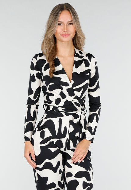 NEW030925 Stretch Jumpsuit met Vlekkenprint