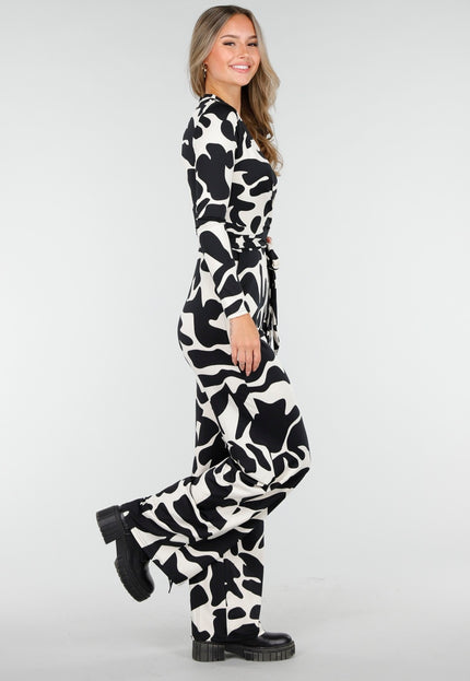 NEW030925 Stretch Jumpsuit met Vlekkenprint