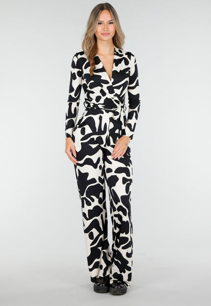 NEW030925 Stretch Jumpsuit met Vlekkenprint