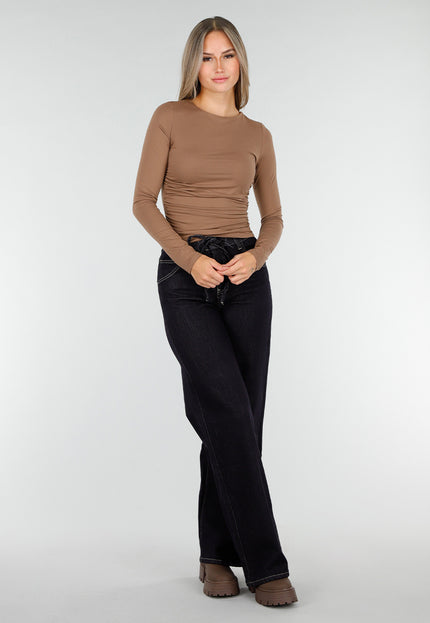 NEW030925 Taupe Stretch Top