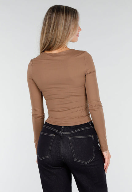 NEW030925 Taupe Stretch Top