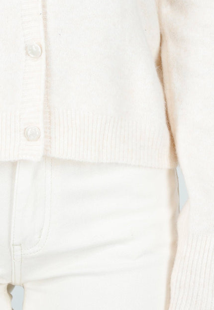 NEW030925 Crème Gebreid Vest