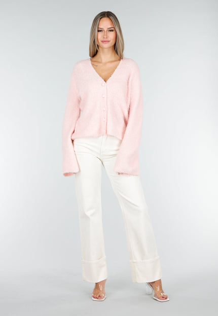 NEW030925 Lichtroze Vest met Hartknopen