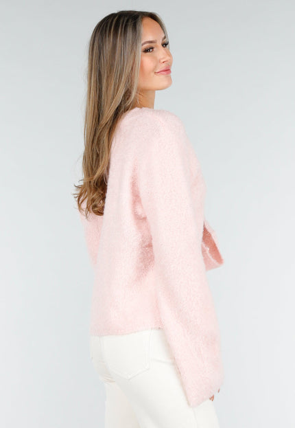 NEW030925 Lichtroze Vest met Hartknopen