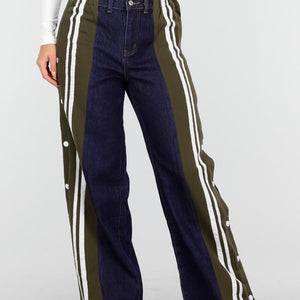 OP=OP.AV.09 Wide Leg Stretch Jeans met Strepen