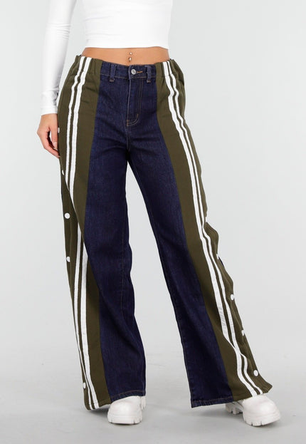 OP=OP.AV.09 Wide Leg Stretch Jeans met Strepen