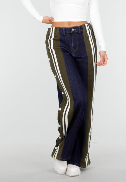 OP=OP.AV.09 Wide Leg Stretch Jeans met Strepen