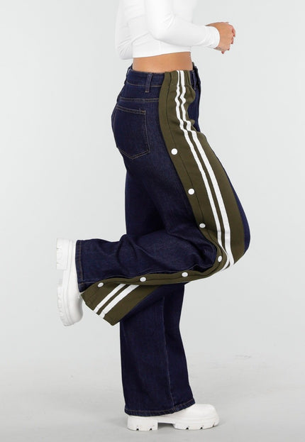 OP=OP.AV.09 Wide Leg Stretch Jeans met Strepen