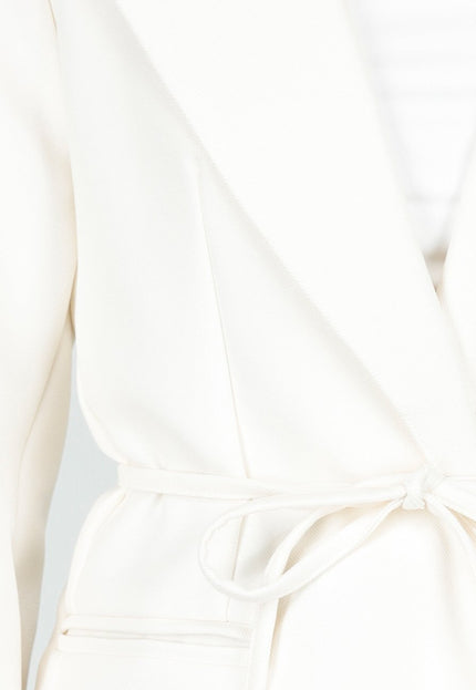 NEW030925 Witte Blazer met Ceintuur
