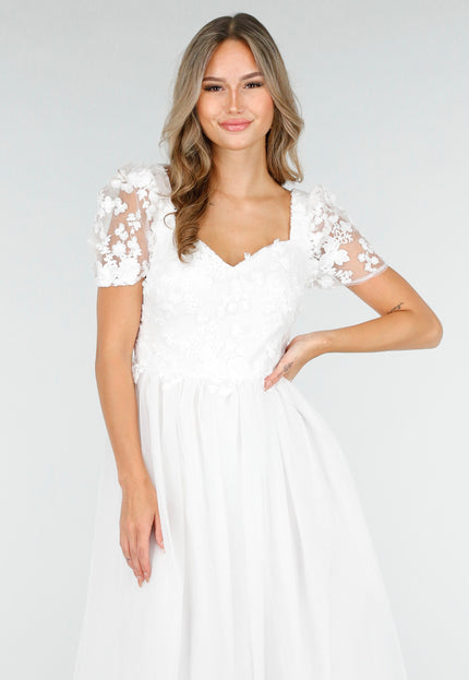 NEW030925 Witte Trouwjurk met Tule