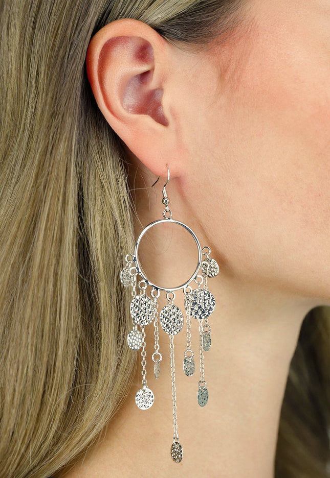 NEW030925 Zilveren Oorbellen met Bedels