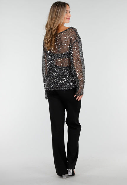 Zilveren Pailletten Top