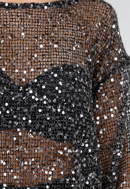 Zilveren Pailletten Top