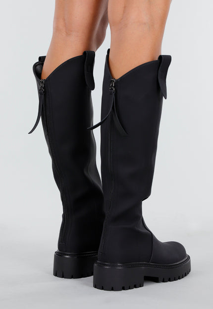 NEW030925 Zwarte Laarzen met Grove Zool