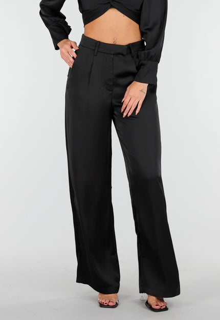 NEW030925 Zwarte Wide Leg Broek
