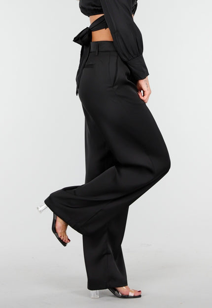 NEW030925 Zwarte Wide Leg Broek