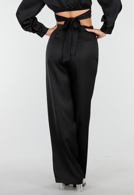 NEW030925 Zwarte Wide Leg Broek