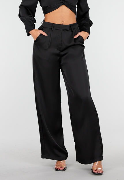 NEW030925 Zwarte Wide Leg Broek