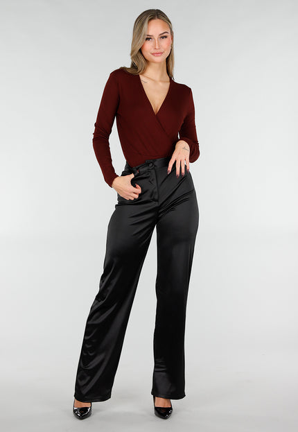 NEW031225 Bordeaux Wrap Stretch Bodysuit