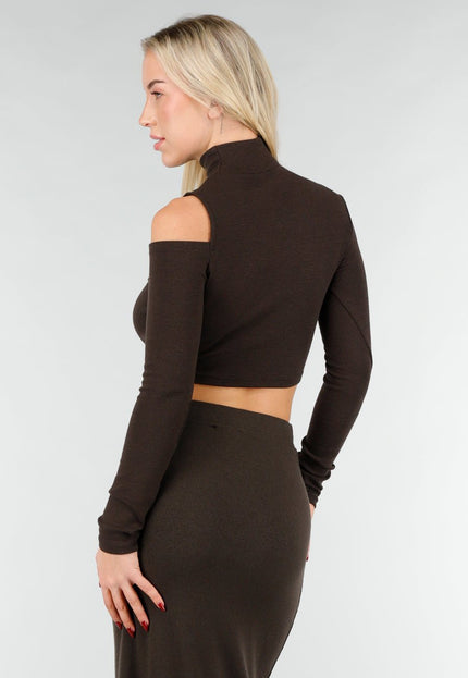 NEW031225 Bruine Cut Out Two Piece Set